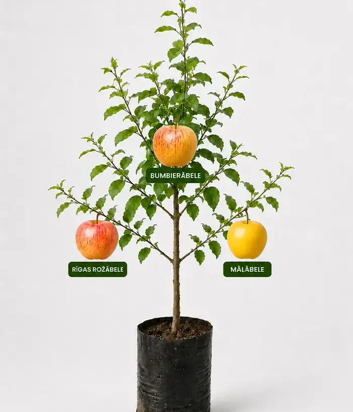 Family Apple Tree (Malus domestica) BUMBIERĀBELE + RĪGAS ROŽĀBELE + MĀLĀBELE 26/11 - Tutifruti, s.r.o.