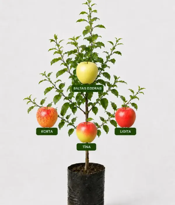 Familien-Apfelbaum (Malus domestica) KORTA + BALTAIS DZIDRAIS + TĪNA + LIGITA 26/27